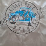 Embroidered logo to leather