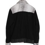 Men Python Leather Jacket PJM105 black grey 02