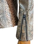 Women Python Leather Jacket PW106 brown 02