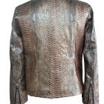 Women Python Leather Jacket PW106 brown 03