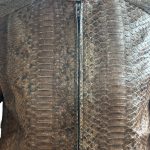 Women Python Leather Jacket PW106 brown 04