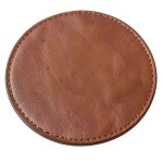 leather coaster light brown 04