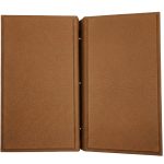 leather menu cover light brown