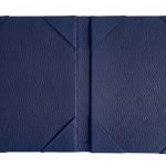 leather menu cover navy blue