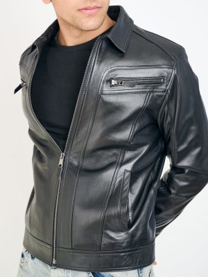men leather jacket 102b