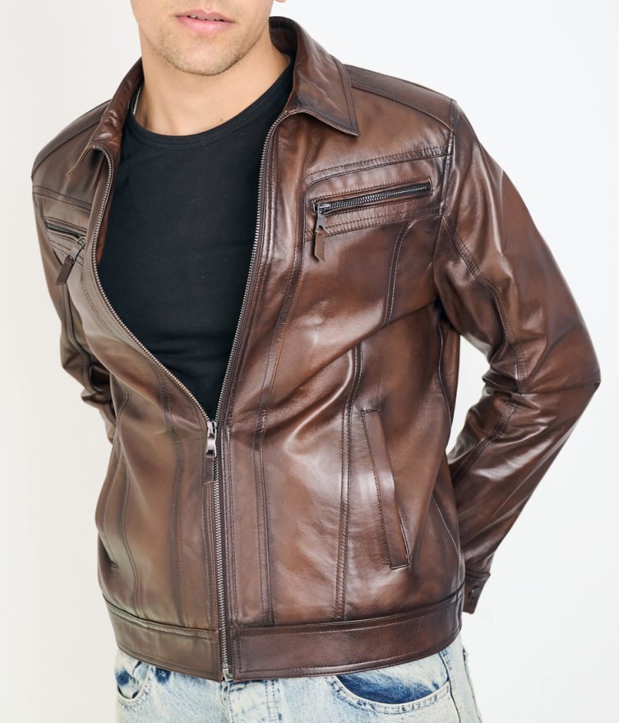 men leather jacket 103b