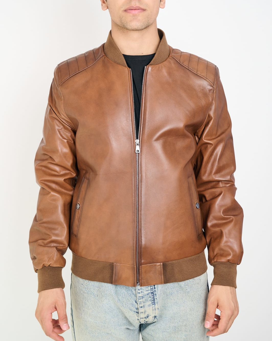 men leather jacket 106b