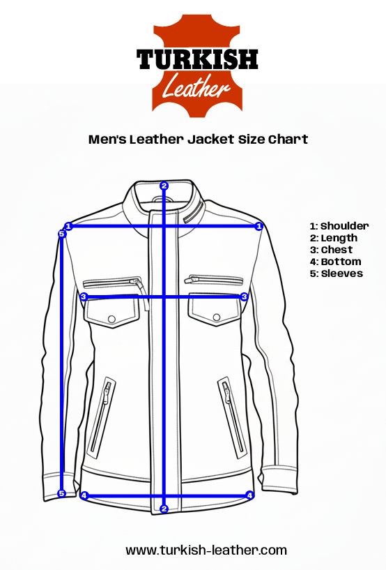 size chart men leather jacket